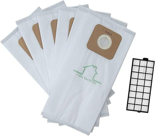 Replacement Bag + Filter Kit for Simplicity S20EZM Allergy Bagged Upright Vacuum Cleaner for Carpet and Hardwood, Multi Surface - Pet Vacuum. 6 Cloth Bags + 1 HEPA Exhaust Filter. Compare to SAH-6