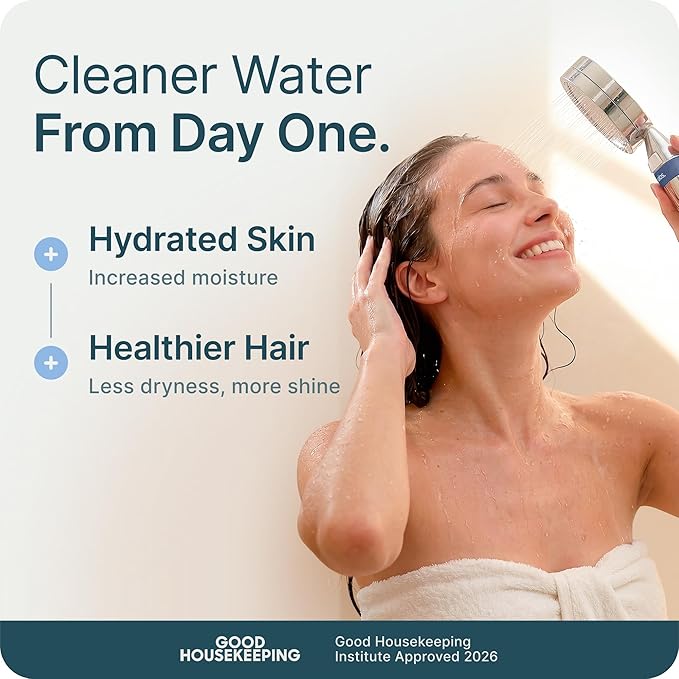 MyHalos® Handheld Filtered Shower Head with Handheld Handle - High Pressure Shower Heads With Filter To Reduce Chlorine & Soften Water - Easy to Install Detachable Filtered Shower Head For Hard Water