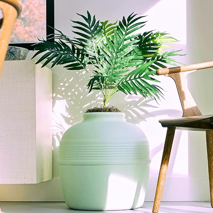 Good Pet Stuff Hidden Litter Box Planter, Decorative Cat Litter Enclosure with Carbon Filter & Faux Plant, Made in USA, Odor Control, Improved Design, NEW Round Style, Base Kit, Sage Green