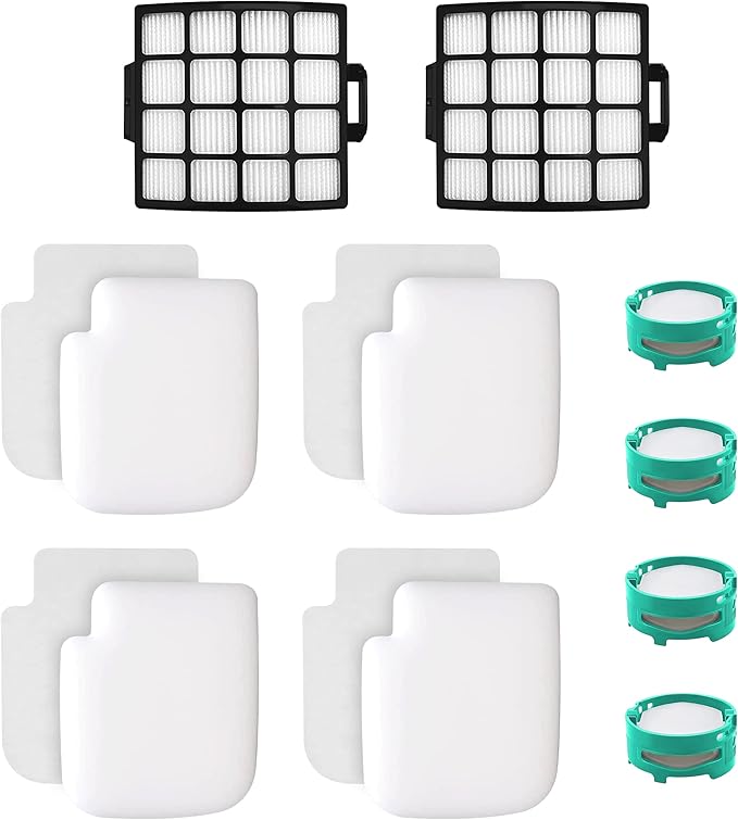 Fette Filter - AZ3000 Vacuum Replacement Filters and Odor Kit Compatible with Shark Stratos Upright Vacuum Models AZ3000, AZ3000W, AZ3002, AZ3002C 2 Hepa + 4 Foam + 4 Odor Cartridges.
