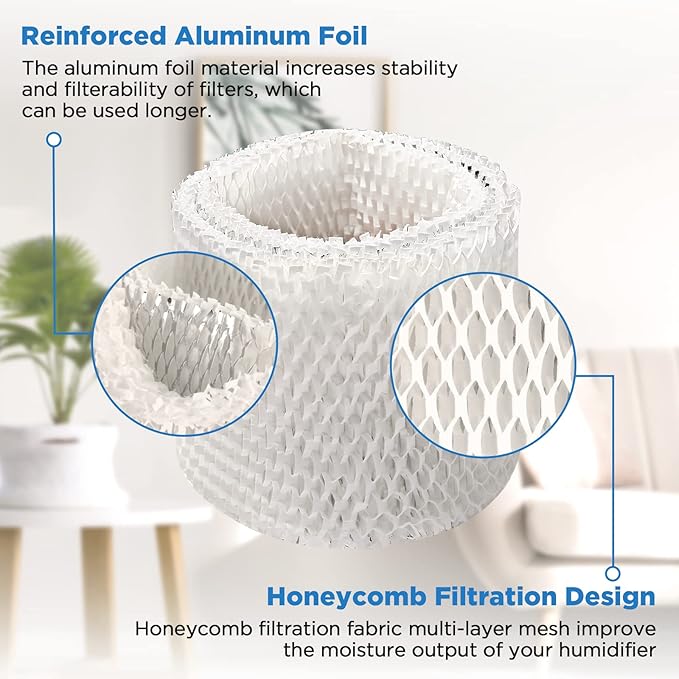 Freeboy WF2 Humidifier Filter Replacement for Vicks WF2 Kaz Vicks V3100 V3500 V3500N V3600 V3800 V3850 V3900 VEV320 Honeywell HCM-300T HCM-315T HCM-350 Sunbeam 1118 Series Humidifier Filters-2 Pack