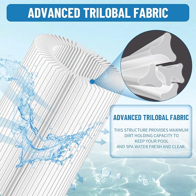 Pool Filter Type A or C, Replacement Cartridge Type III for Swimming Pool Filter Pump, for Cartridge Filter Pump Models #28633EG (6 Pack)