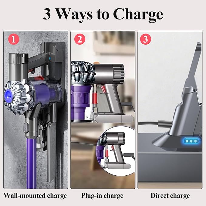 Upgraded 10000mAh Replacement for Dyson V8 Battery Replacement SV10 SV25, 21.6V Compatible with Dyson V8 Animal Absolute Motorhead Fluffy Cordless Handheld/Stick Vacuum Cleaners 215681 967834