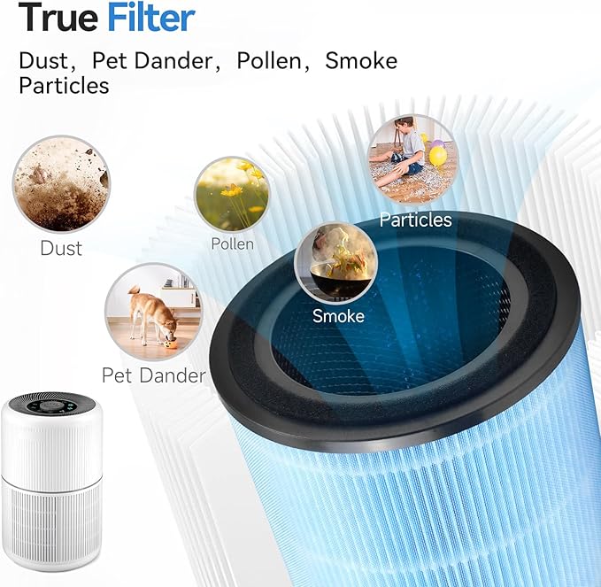 AP0601 Replacement Filter Compatible with AIRTOK AP0601 air Purifier, 4-in-1 True Air Purifier Filter, High efficiency activated carbon Filter, 4PACK