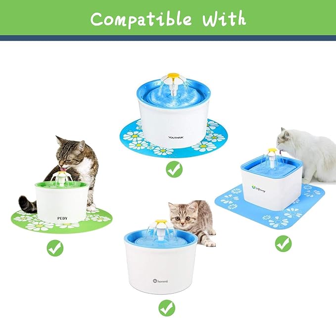 Rarloner 8 Pack Pet Fountain Filters for 1.6L Cat Water Fountain, Activated Carbon, Compatible with YOUTHINK, HOMMII, ISYOUNG, KOALAD, HAPPYPAPA, Other Brands