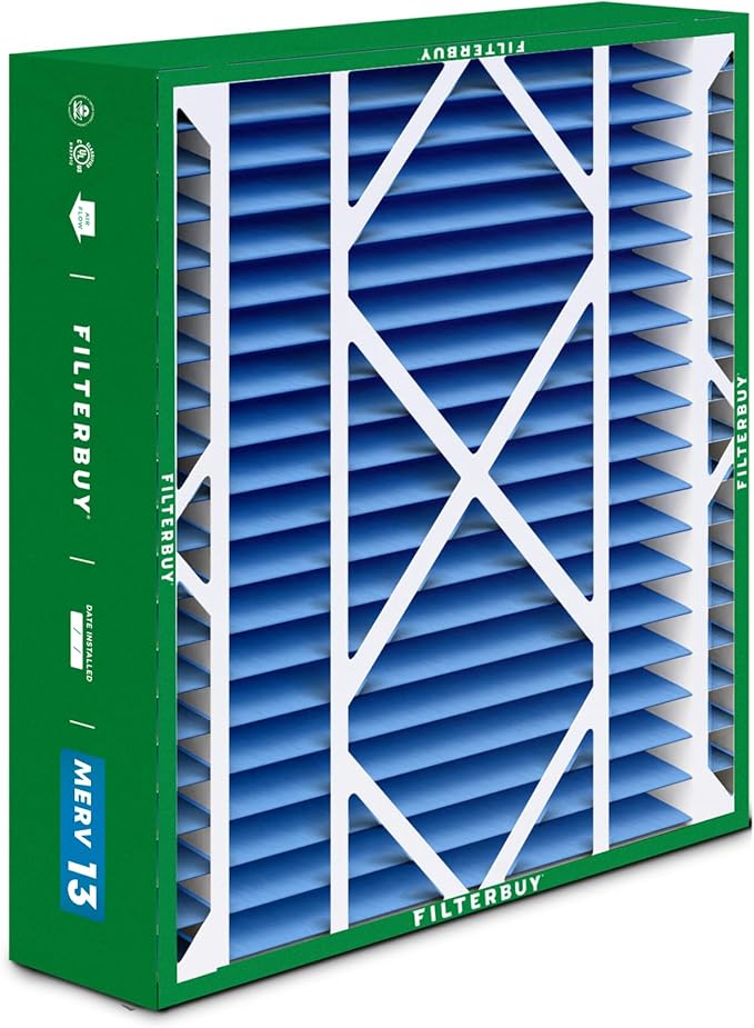 Filterbuy 20x26x5 Air Filter MERV 13 Optimal Smoke & Allergy Defense (4-Pack), Pleated HVAC AC Furnace Filters for Electro-Air, Lennox, White Rodgers, and More (Actual Size: 20.00 x 25.88 x 4.88)
