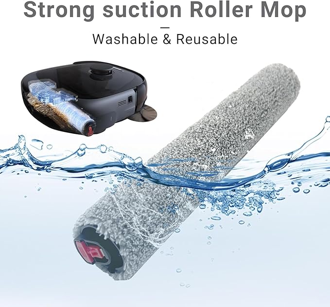 Replacement Parts Kit Compatible with Eufy Omni E25 / E28, Vacuum Cleaner Accessories Includes:2 Mop Roller Brush,2 Set Main Brush,8-Side Brush,5-Filter,6-Disposal Dust Bags