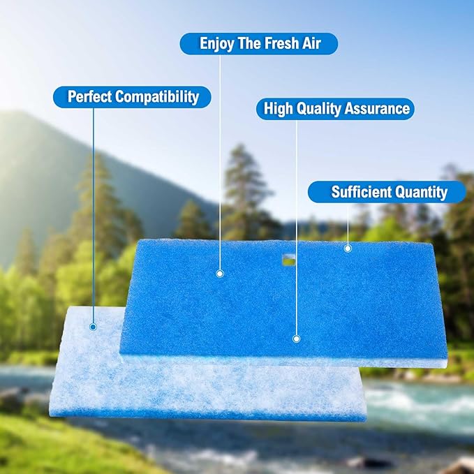 Ziliny 10 Pack RV AC Filters for Air Conditioner Vent 14 x 6 Inch RV Filters Replacement for Air Conditioner Vent Compatible with MERV 8 AC Filter(Rectangle with Hole)