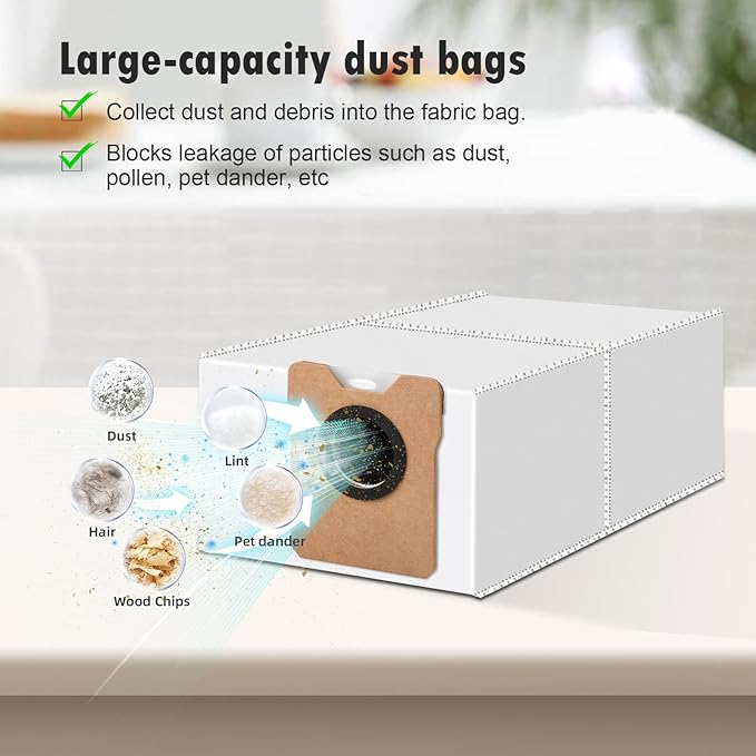 21 Pcs Accessories Kit Compatible with eufy Vacuum Omni C20, Replacement Parts include 1 Main Brush, 4 Side Brushes, 6 Dust Bags, 4 Mop Pads, 4 Washable Filters, 1 Cleaning Tool and1 Screwdriver