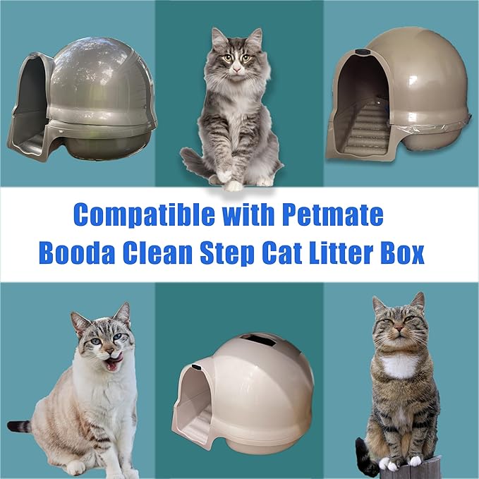 PurifyLogix Carbon Filters Compatible with Petmate Booda Clean Step Cat Litter Box - Thickened and Durable Activated Charcoal Filters, Absorb Odors/Control Damp from Pets/Keep Home Fresh (6 Pack)