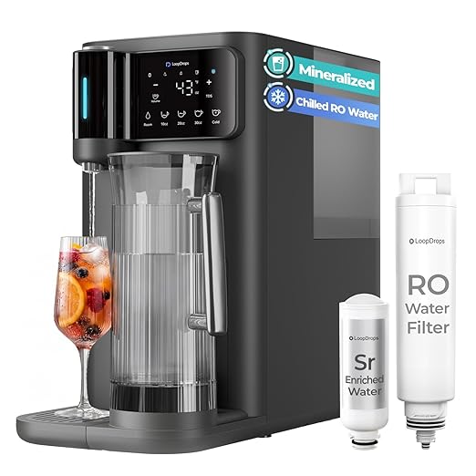 Mineralized Countertop Reverse Osmosis System, 6-Stage RO Water Filter for Fresh Clean Taste, 43℉ Chilled Water with UV-C Light, 1.32-Gal Water Tank, TDS Reduction, Installation-Free Water Purifier