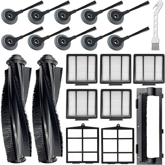 Tivcroxs 20 Pack Replacement Parts for Shark ION AV751 R85 RV850 S86 S87 S88 R71 R72 R75 RV761 RV771 RV871 AV752 AV753 Robot, 2Main Brush&5Filters&10Side Brushes&2Pre-Filter&1Brush Protect Guard