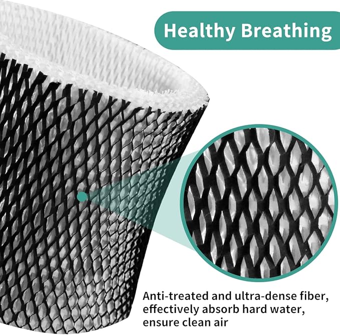 HWF64 Humidifier Filter for Sunbeam Humidifier Filter B, SCM1746, Long-Last & Sturdy, Fits Holmes HM1746, HM-1745 and Bionaire BWF64, 6 Pack