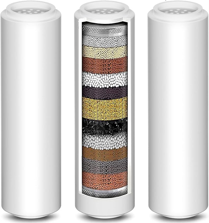 Replacement Shower Filter for Handheld Shower Head, 3 Pack 15 Stage Filter for Hard Water Remove Chlorine and Harmful Substances, Only Fit for Rexsoul Filtered Shower Head