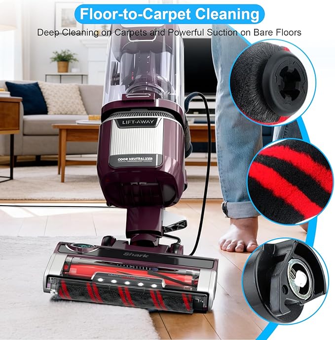 LA702 LA555 Complete Filter for Shark Rotator Pet Lift-Away Upright Vacuum with DuoClean PowerFins HairPro, 1 Soft Roller Brush, 2 HEPA Filters, 4 Foam & Felt Filters, 4 Odor Neutralizer Cartridge