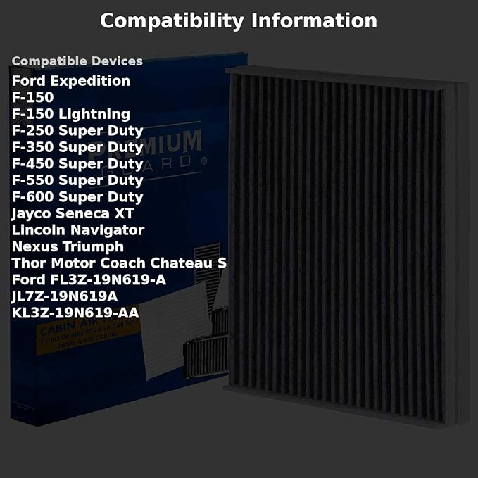 PureFlow HEPA Cabin Air Filter PC8214HX|Fits 2022-21 Ford F-600 Super Duty