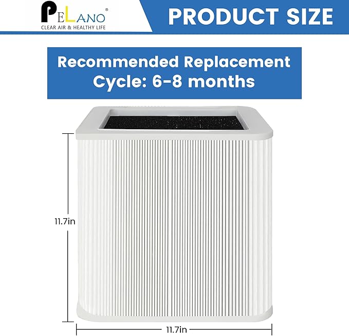 211+ Replacement Filter Compatible with Blue Pure 211+ and 211+ Auto Air Purifier, 2-Stage Filtration System of H13 True Filter and Activated Carbon Filter, White, 2 Pack