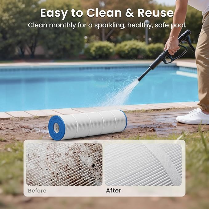 Future Way CCP420 Pool Filter Cartridges Replacement for Pentair Clean & Clear Plus 420, Replace Pentair R173576, Pleatco PCC105-PAK4, 420 sq.ft, 4-Pack