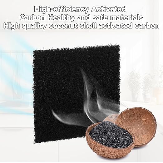 Trash Can Odor Absorbing Filter Refills for EKO Garbage Cans, Activated Charcoal Deodorizer, Strong Charcoal Odor Absorber, Pack of 12 Replacements