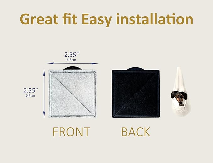 12X Cat Water Fountain Replacement Charcoal Filter Square Compatible with Petsafe Premier Ion-X Outlast Pumpless & Viva Pet Water Fountain Carbon Filters for Cat and Dog Indoor