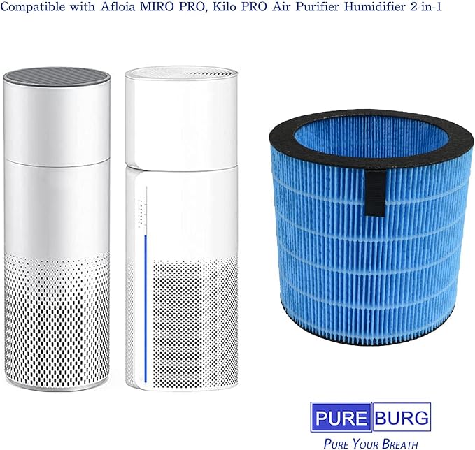 PUREBURG Replacement Humidifier Filter Compatible with Afloia MIRO PRO, Kilo PRO Air Purifier Humidifier 2-in-1, Pack of 2