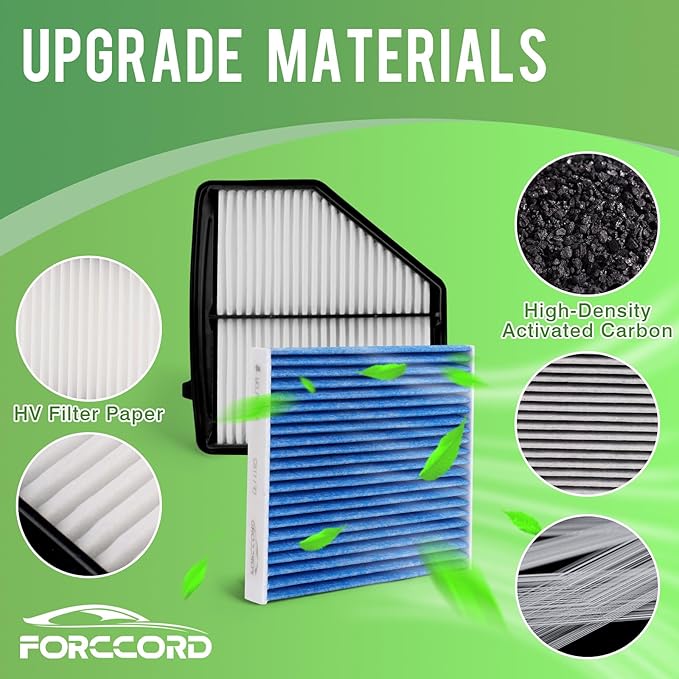 Cabin & Engine Air Filter Combo Fit for Honda HR-V HRV 2016-2022 (1.8L Gas) Activated Carbon Cabin Filter Replace#CF11182 CA12052 Air Filter Car Accessories