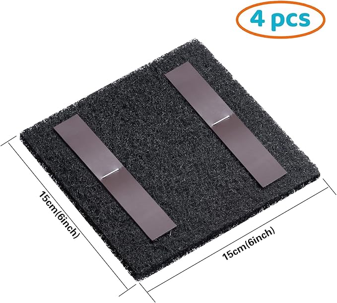 4Pcs Activated Carbon Filter Replacement with Pet Waste Trash Can, 6 x 6 Inch Replacement Activated Carbon Odor Filters for Air Filter (4)