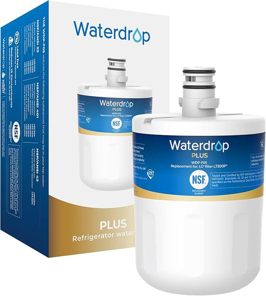 Waterdrop Plus 5231JA2002A NSF 401&53 Refrigerator Water Filter, Reduce PFAS, Replacement for LG® LT500P®, ADQ72910911, ADQ72910901, Kenmore® 9890, GEN11042FR-08 (Packaging May Vary)
