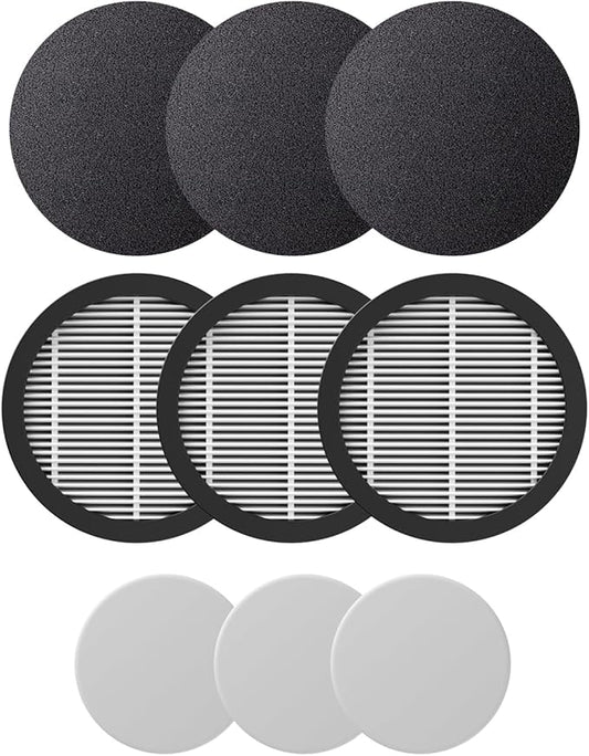 3 Pcs Hepa Air Inlet Filters & Fragrance tablets of Fieety V9 Vacuum Cleaner Stick, 99.99% Micron Capture