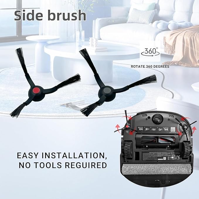 Replacement Parts Kit Compatible with Eufy Omni E25 / E28, Vacuum Cleaner Accessories Includes:2 Mop Roller Brush,2 Set Main Brush,8-Side Brush,5-Filter,6-Disposal Dust Bags