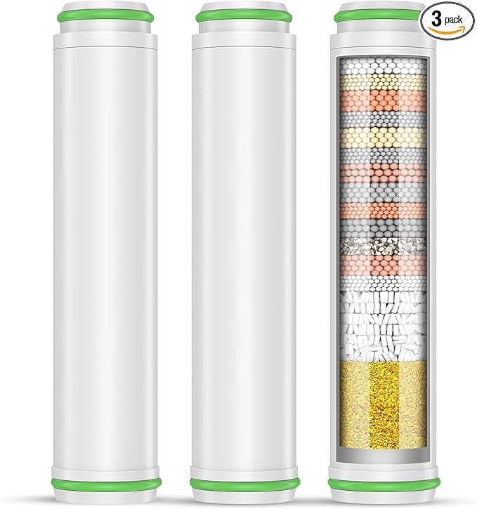 PWERAN Shower Filter for Handheld Shower Head, 3 Pack 18 Stage Replacement Filters for Hard Water Remove Chlorine and Harmful Substances