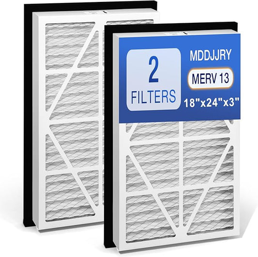 2Pack 18x24x3 MERV13 air Filter Pleated Whole House Return Grille Filter Replacements are perfectly compatible with the Zephyr VGF Series 18x24x3 Whole House Return Grille Filter