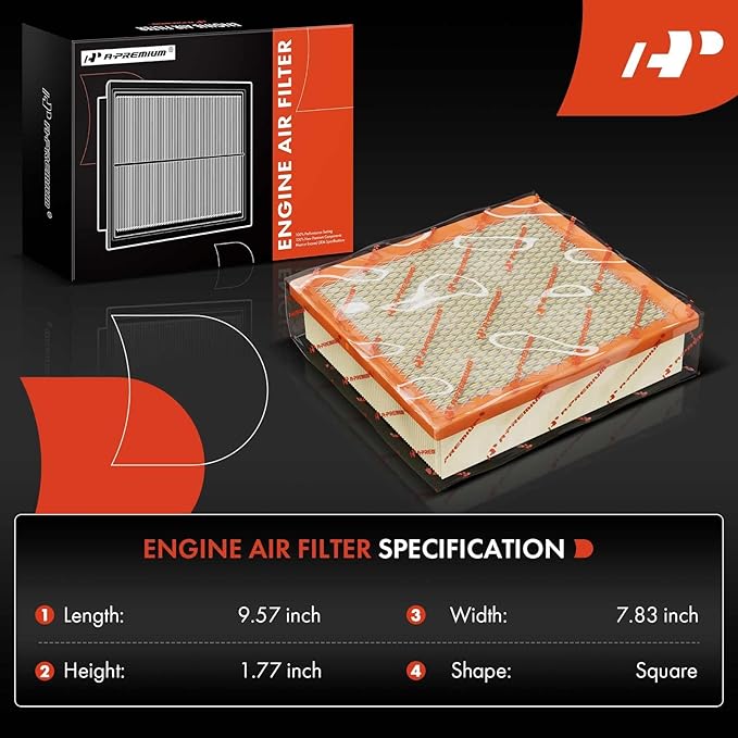 A-Premium Engine Air Filter Compatible with Nissan Pathfinder 2021-2023 & Infiniti QX60 2022-2023, 3.5L, Replace# 16546-6TA0A, PA99868