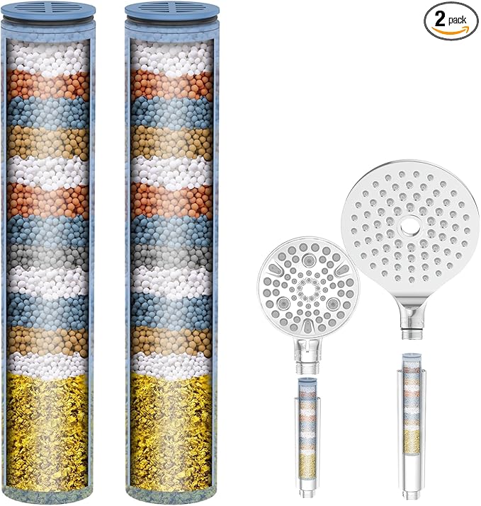 MakeFit Shower Head Filter Replacement Cartridge for SSJ781/DSSJ781/ DSSJ781-01/DSS1581 MakeFit Filtered Handheld Shower Head (2-PACK)