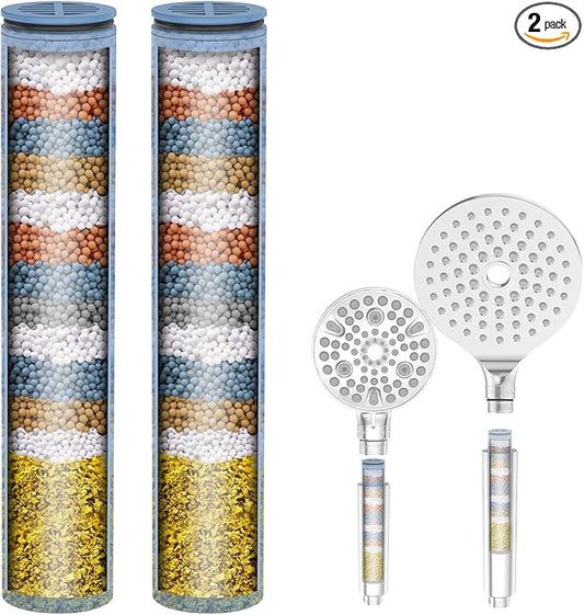 MakeFit Shower Head Filter Replacement Cartridge for SSJ781/DSSJ781/ DSSJ781-01/DSS1581 MakeFit Filtered Handheld Shower Head (2-PACK)