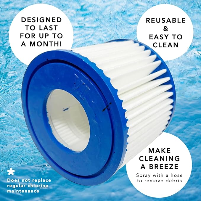 MaximalPower Type VI Filter Compatible for BestWay SaluSpa Lay-Z-Spa Sunset Filters VI Volca Spares Size VI POOLPURE PLF-INTV1 Coleman SaluSpa 90352E, 58323E, 58323 (Spa Filter, 4, Count)