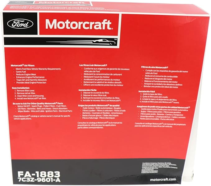 Motorcraft Engine Air Filter-FA-1883(OE Replacement Part for Ford:07-26 Expedition/09-26 F-150/08-16 Super Duty (F-250/F-350/F-450/F-550) & Lincoln: 09-14 Mark LT/07-26 Navigator Vehicles) (Pack of 2)