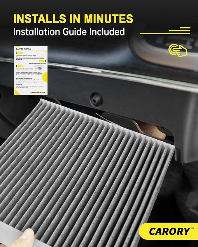 CARORY Cabin Air Filter w/Activated Carbon for Nissan Rogue 21-25, Altima 19-25, Kicks 17-25, Pathfinder 22-25, Sentra 20-25, Versa 20-25, Infiniti QX50 19-25, QX55 22-25, QX60 22-25, QX80 19-25