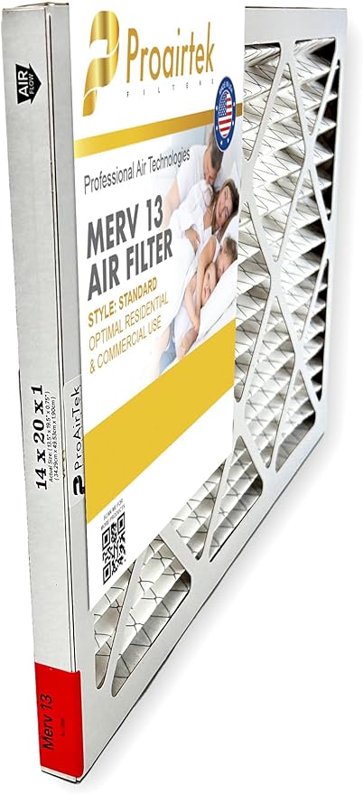 Proairtek AF14201M13SWH Model 14x20x1 Pack of 4 Air Filters, MERV 13; Ideal for Anyone Wanting Clean, Crisp Air in Their Home