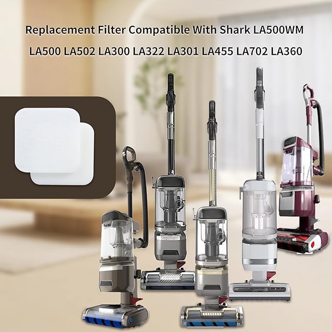 Cherimo Replacement Filter for Shark LA502 LA500WM LA500 LA300 LA322 LA301 LA455 LA360 LA702 Rotator Navigator Lift-Away ADV DuoClean PowerFins Upright Vacuum (2 foam filters +2 felt filters)