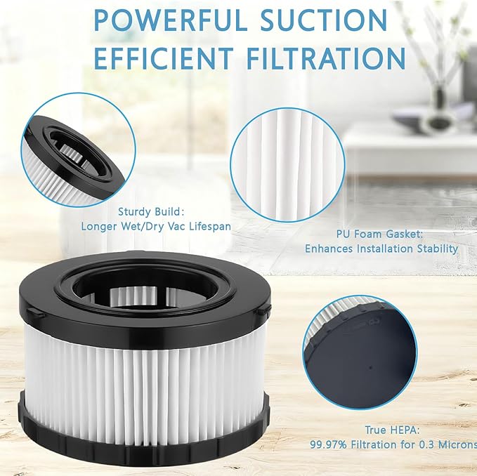 DC5151H Replacement HEPA Filter for ewelt DC515, DCV517, DCV517B Models - OEM Grade Filtration (3 Pack)