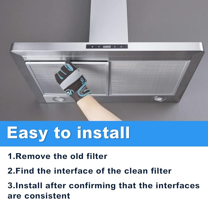 Range Hood Filter Replacement for Broan Model BPS1FA30, 99010299-11-3/4" X 14-1/4" X 3/8" for NuTone Allure WS1 QS2 and Broan QS1 30" Range Hoods (2-Pack)