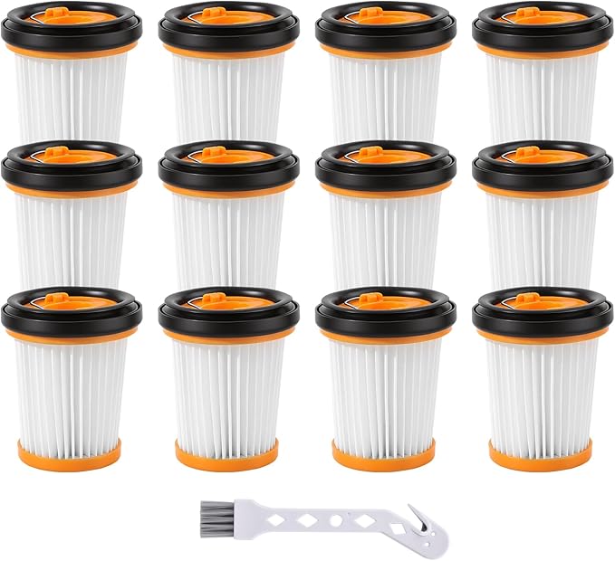 12 Pack WV201 Filter Replacement for Shark Wandvac ION W1 S87 Cordless Handheld Vacuum, Compatible with WV200, WV201, WV205, WV220, WV201BK, Compare to Part # XHFWV200