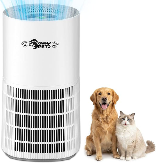 Ownpets Pet Air Purifier for Large Room Up to 2620 ft², H13 HEPA Washable Filter, Pet Odor Hair Dander Removal, Quiet Air Cleaner with Air Quality Monitor