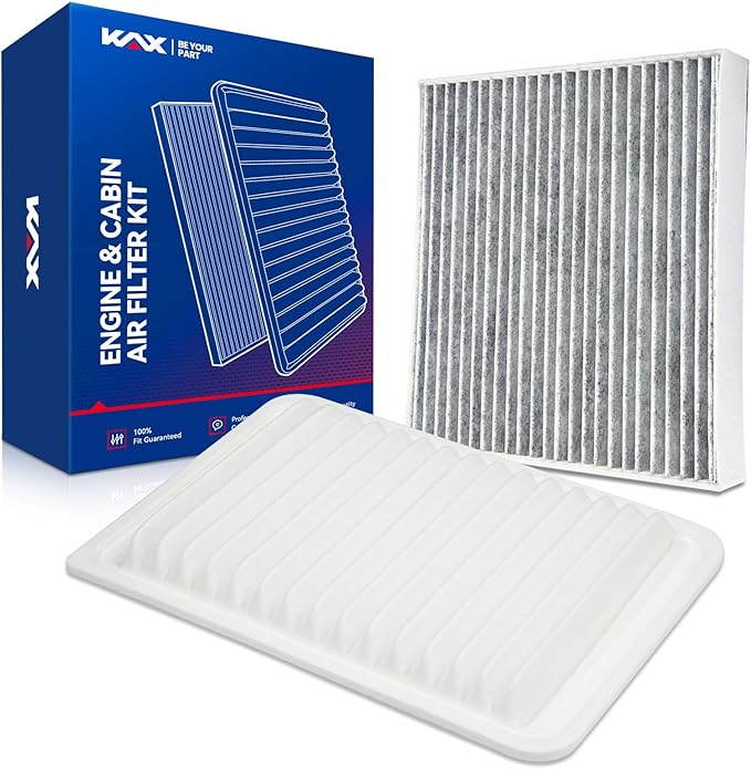 KAX Engine & Cabin Air Filter Kit, Replacement for Toyota Camry GAS 2007-2009 L4 2.4L, 2010-2017 L4 2.5L, Venza 2009-2015 L4 2.7L, Replace# CA10171 CF10285