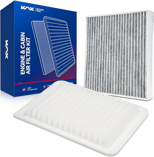 KAX Engine & Cabin Air Filter Kit, Replacement for Toyota Camry GAS 2007-2009 L4 2.4L, 2010-2017 L4 2.5L, Venza 2009-2015 L4 2.7L, Replace# CA10171 CF10285