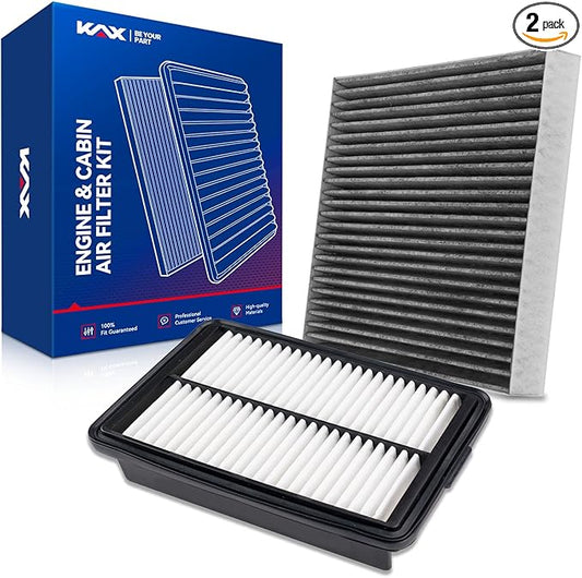 KAX Engine & Cabin Air Filter Kit, Replacement for Hyundai Kona 2018-2023, Veloster 2019-2021, Kia Soul 2020-2025, Replace# CA12057 CF12160