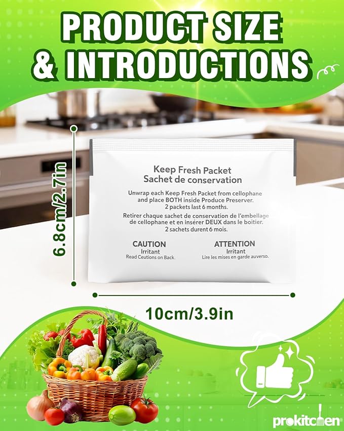 W10346771A Refrigerator Deodorizer, keep fresh packet replacement Compatible with Fresh Flow Produce Preserver Refills, Fit 2117689 AH3503014 EA3503014 PS3503014 P1KC6R1, 8 Packets- 4 Pack