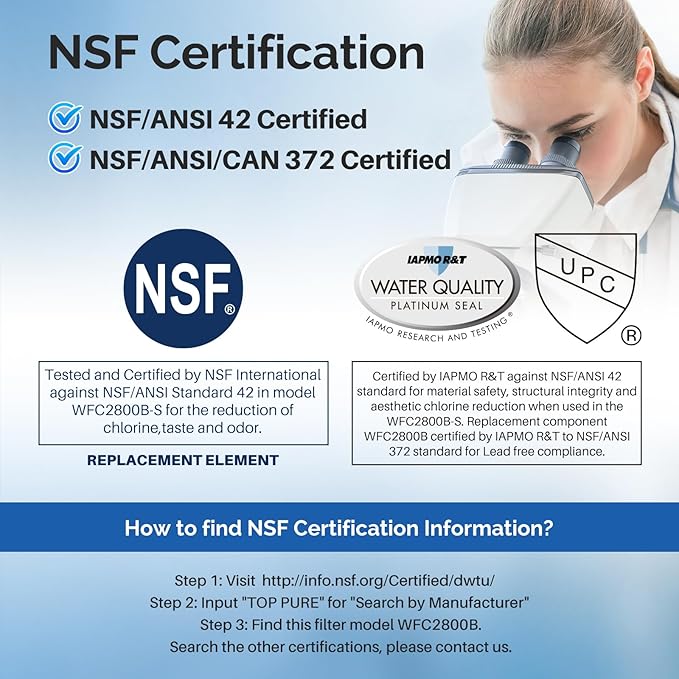 ICEPURE NSF/ANSI 42 3US-AF01 Under Sink Water Filter, Compatible with Standard Filtrete 3US-AF01, 3US-AS01, Whirlpool WHCF-SRC, WHCF-SUFC, WHCF-SUF, Pack of 1
