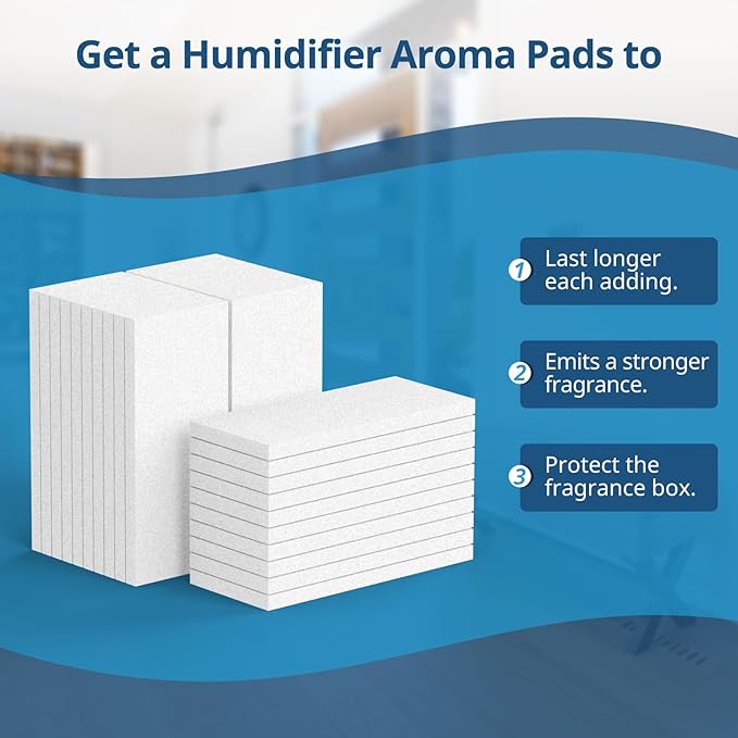 Aroma Pads 30 Packs, Humidifier Replacement Filters Compatible with LEVOIT LV600S, Classic300S, LV600HH, OasisMist450S Humidifiers, Make The Fragrance Stronger and Longer Duration,White